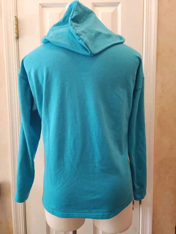 Muk Luks Blue Pullover Long Sleeve Hoodie Lightweight Large 2