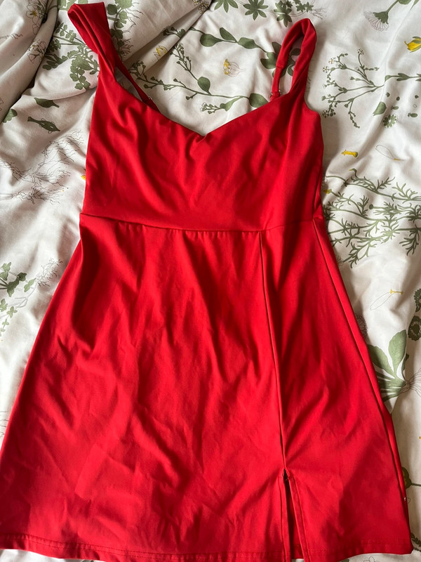 stretchy, red mini dress 1