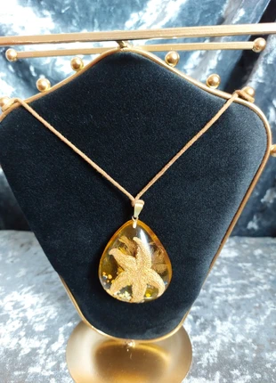 Rare Vintage Starfish Pendant Necklace – Real Marine Specimen in Resin/Plastic Teardrop, condition: Very good, €8.00, €9.10 includes Buyer Protection