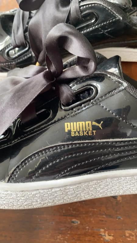 Puma basket clearance zwart lak