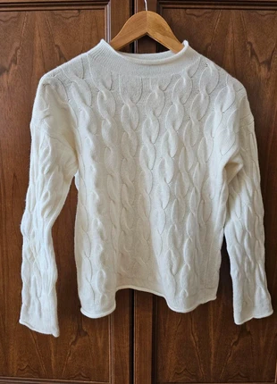 Maglione panna Benetton misto lana e cashmere – treccia elegante, merk: United Colors of Benetton, staat: Heel goed, maat: S / 36 / 8, € 46,00, € 49,00 inclusief Kopersbescherming