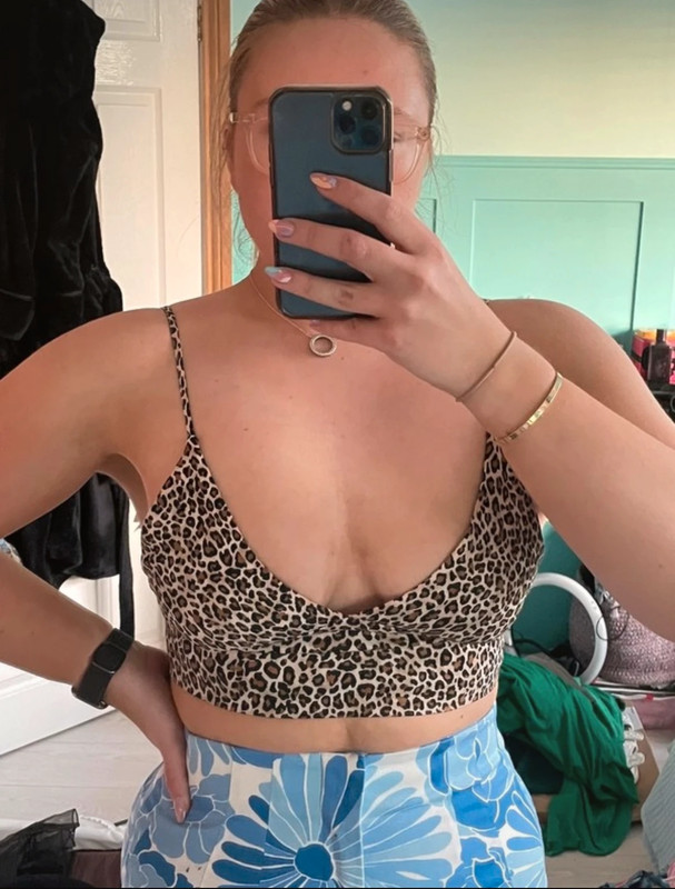 Leopard print bralette crop top bra