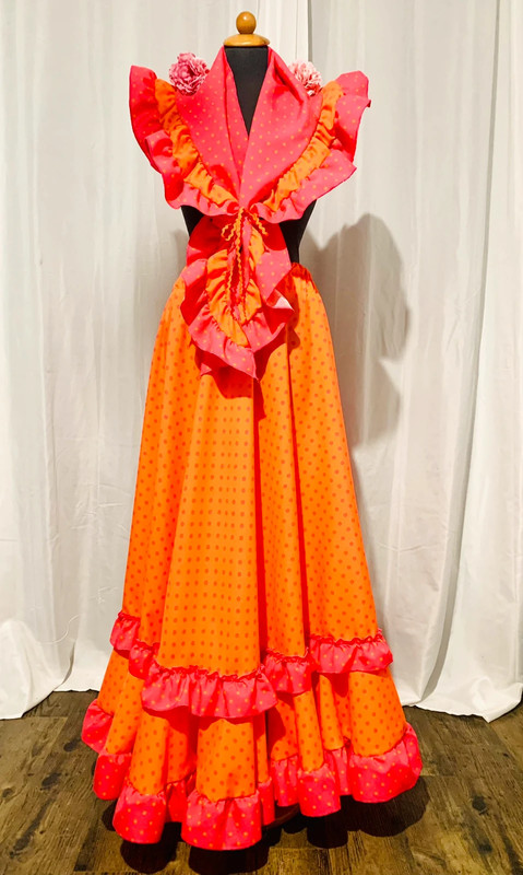 Faldas de flamenco rocieras en naranja en colores - El Rocio