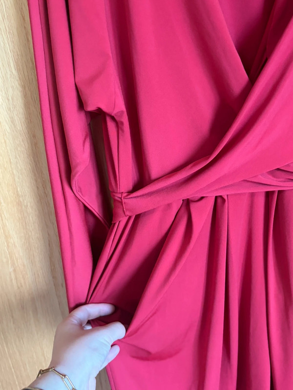 Red dress long sleeve with pockets 3