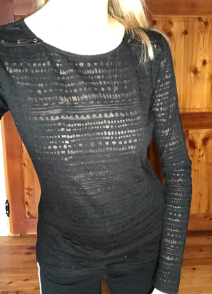 Tee shirt à manches longues noir et transparent, brand: Vintage, condition: Very good, size: 11 years / 146 cm, €4.00, €4.90 includes Buyer Protection