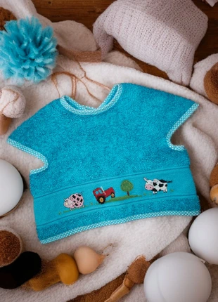 Bavoir bleu en éponge – super épais et ultra-absorbant – marque Rico, brand: Rico Design, condition: Very good, €1.00, €1.75 includes Buyer Protection