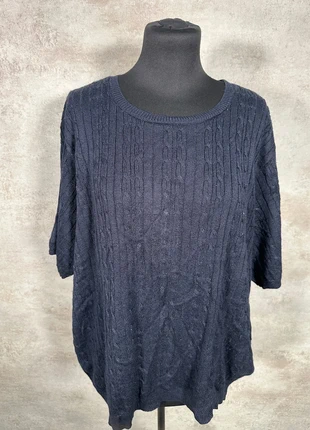 Pull Maille Torsadée Cable Knit Vintage Alfred Dunner bleu nuit texturé taille XXXL, brand: Vintage Dressing, condizioni: Ottime, taglia: XXXL / IT 50 / EU 46, €15.00, €16.45 include la Protezione acquisti Pro