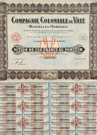 Action coloniale 1930s – Compagnie de Vaté (Nouvelles-Hébrides) très rare & authentique, état: Très bon état, 19,00 €, 20,65 € Protection acheteurs incluse