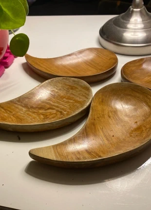 Lot de 4 coupelles en bois – forme organique / design vintage, marque: Fait Main, état: Satisfaisant, 6,00 €, 7,00 € Protection acheteurs incluse