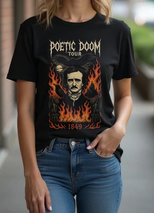 Camiseta Mujer Edgar Allan Poe "Poetic doom tour 1849". Negra de algodón, marque: Friki Factoría, état: Très bon état, taille: M / 38 / 10, 11,95 €, 13,25 € Protection acheteurs (Pro) incluse