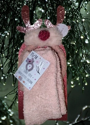 Chaussettes douces avec serre-tête renne pointure 35/38 Ykou, marca: Ykou, estado: Novo com etiquetas, €4.00, €4.90 inclui Proteção do Comprador