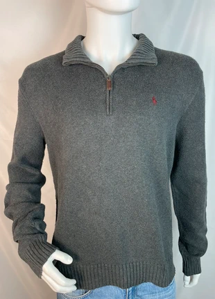 Pull quarter/half zip col camionneur Ralph Lauren taille M logo brodé rouge. E4-06, brand: Ralph Lauren, condition: Very good, size: M, €47.00, €50.05 includes Buyer Protection