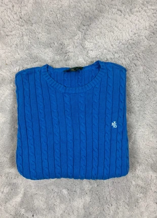 Pull sweat torsadé Ralph Lauren bleu taille M pur femme logo brodé, brand: Lauren Ralph Lauren, condition: Very good, size: M / 38 / 10, €26.00, €28.00 includes Buyer Protection