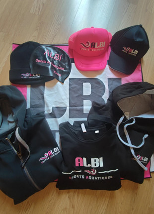 Pack équipement club Albi Sports Aquatiques – sweat - t-shirt et casquette, marque: albi sports aquatiques, état: Bon état, 69,00 €, 72,15 € Protection acheteurs incluse