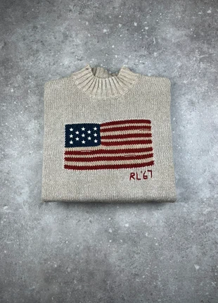 Pull Col Montant Polo Ralph Lauren Taille XL Homme Crème Drapeau Flag Américain Coton/Lin #F58, marque: Ralph Lauren, état: Très bon état, taille: XL, 90,00 €, 95,20 € Protection acheteurs (Pro) incluse