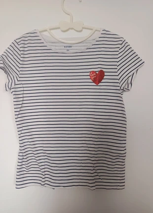 T shirt marinière. 8 ans. Kiabi, marca: Kiabi, estado: Muito bom, tamanho: 8 anos / 128 cm, €1.00, €1.75 inclui Proteção do Comprador