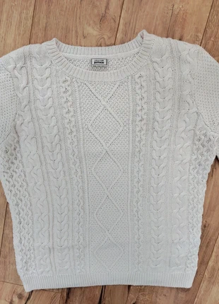 Pull cintré blanc effet mailles irlandaises, marque: Pimkie, état: Très bon état, taille: S / 36 / 8, 3,00 €, 3,85 € Protection acheteurs incluse