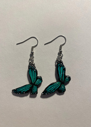 Handmade Butterfly Earrings – Painted Clay with Glaze Finish, brand: Handmade, condition: New without tags, £6.45, £7.47 includes Buyer Protection