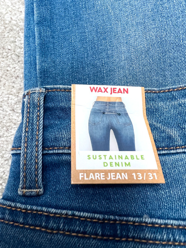 Wax Jeans Womens 13/31 Blue Denim Pants High Rise Flared Frayed Hems NWT 4