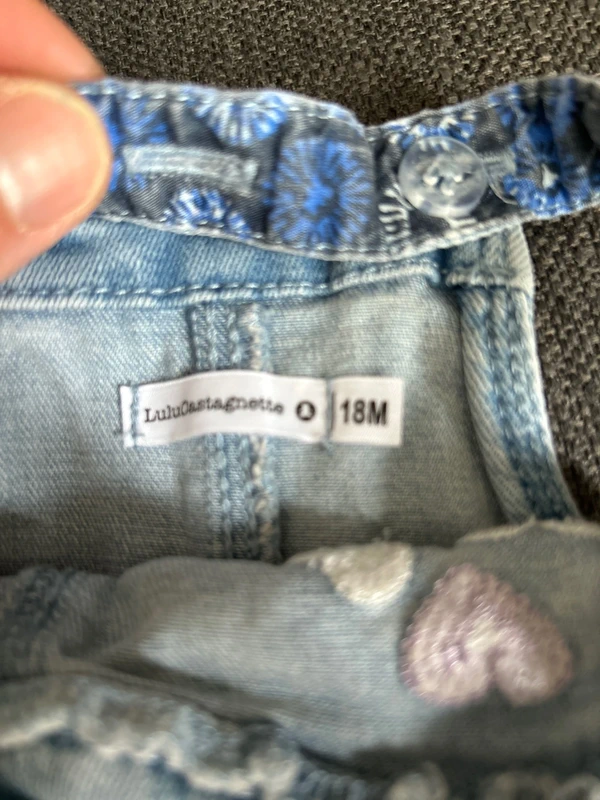 Salopette robe en jean bébé fille, lulu castagnette, 18 mois - photo numéro 2