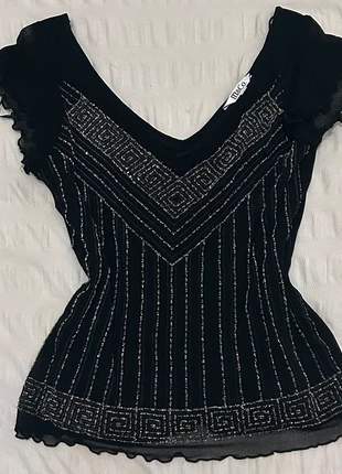 🪩M&Co Embellished Black Beaded Top 🪩, brand: M&Co, condition: Very good, size: L / UK 16-18, £16.00, £17.50 includes Buyer Protection