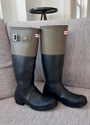 Hunter Tall Rain Boots / Original / Olive & Black / Size EU 37 / Excellent Condition, marca: Hunter, estado: Muito bom, tamanho: 37, €69.00, €73.15 inclui Proteção do Comprador