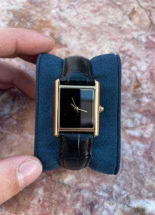 Montre rectangulaire dorée & cuir noir – style moderne et raffiné, brand: Gentlemen’s Club, condition: New without tags, size: Up to 30 mm, €32.99, €35.34 includes Buyer Protection