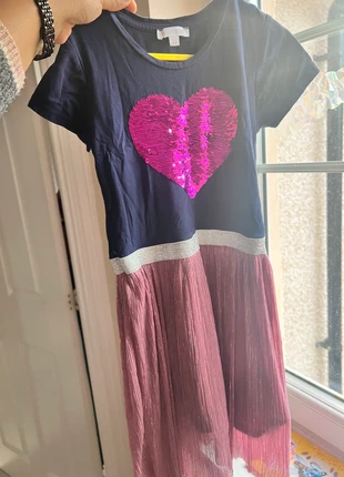 Navy/pink Girls sequin party dress, brand: Blue Zoo, condition: Very good, size: 7 years / 122 cm, £4.00, £4.62 includes Buyer Protection