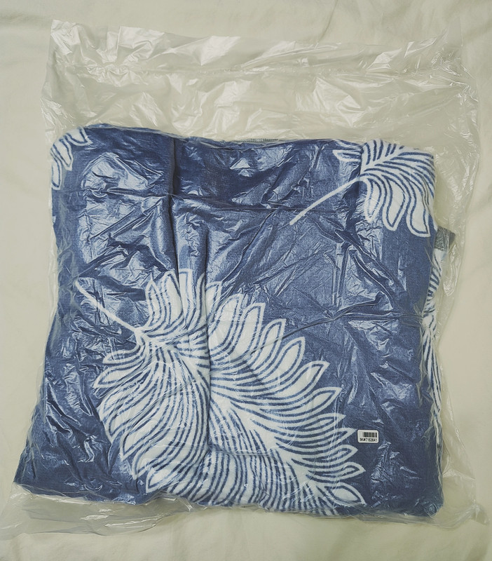 Leave Pattern Flannel Blanket Blue 3