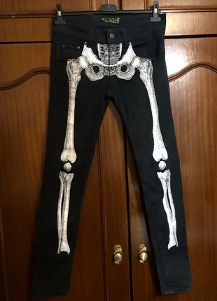 Skeleton skinny jeans , marca: Kreepsville 666, estado: Muito bom, tamanho: XXXS / 30 / 2, €35.00, €37.45 inclui Proteção do Comprador