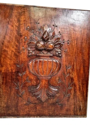 Antique French Carved Panel – Fruit Vase & Scrolls – Early 20th Century – Decorative Woodwork, condition: Good, €29.00, €31.15 includes Buyer Protection Pro