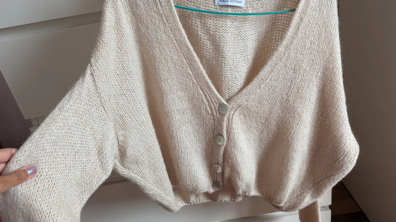 Cardigan invernale bianco panna Adele Altman 3