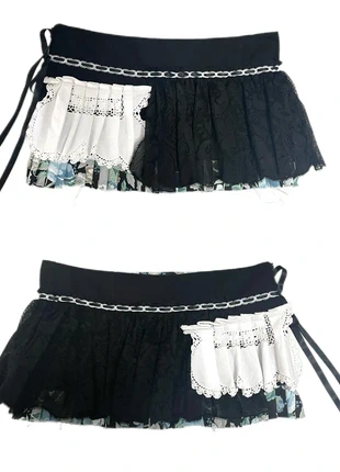 Fully ruffled low waisted black mini skirt, marke: Shansy Atelier, zustand: Neu, mit Etikett, größe: S / 36 / 8, 85,00 €, 89,95 € inklusive Vinted-Käuferschutz