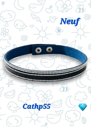 Ras du cou scintillant zirconiums cristal cuir 💙 ajustable neuf Rock Ang'hell, marque: Rock Angel, état: Neuf avec étiquette, 7,90 €, 9,00 € Protection acheteurs incluse