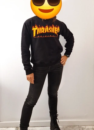 Felpa Nera Thrasher Original - Taglia S, marke: Thrasher, zustand: Sehr gut, größe: S / 36 / 8, 16,00 €, 17,50 € inklusive Vinted-Käuferschutz