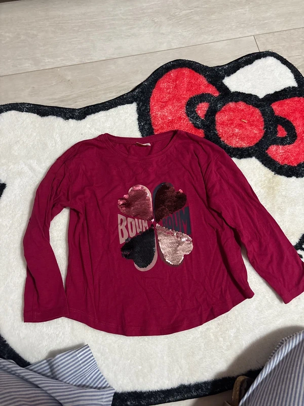 T shirt à manche long tape a l’œil 4 ans rouge rose