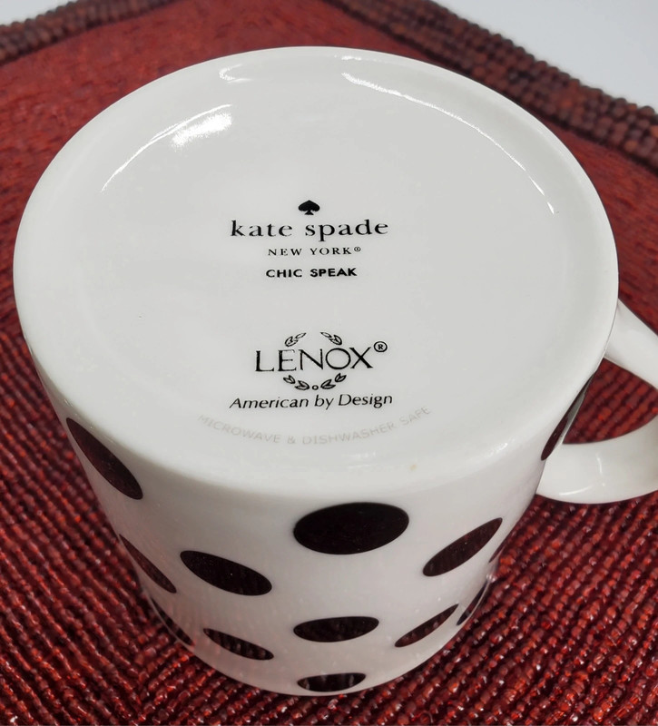 Lenox Kate Spade Paetners in crime Chic Speak Coffee Mug Cup 10 oz Polka Dots 2