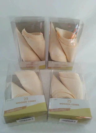Lot de 4 boîtes de 25 cornets en bois naturel – Idéal pour tous vos événements !, condition: New without tags, €20.00, €21.70 includes Buyer Protection Pro
