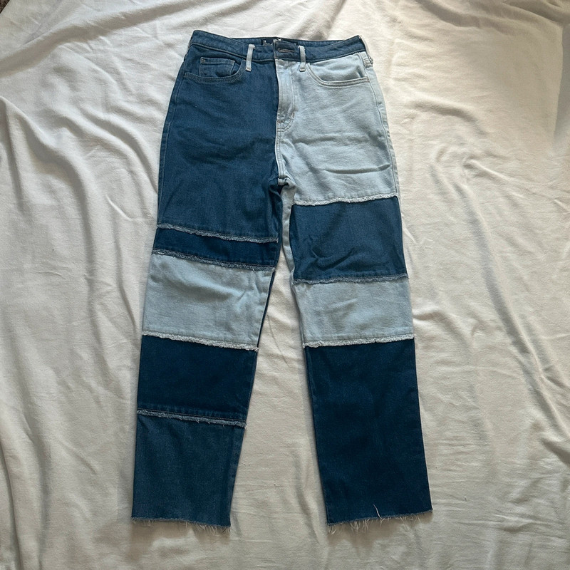 hollister patchwork denim jeans size 28 1