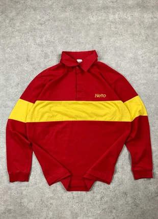 Sweat polo manche longue style rugby netto collector rouge et jaune  XXL 298, marke: Netto, zustand: Sehr gut, größe: XXL, 12,00 €, 13,30 € inklusive Vinted-Käuferschutz