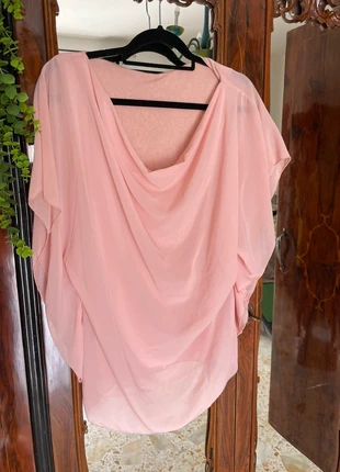 Pink frills top short sleeve medium, marque: WOMAN, état: Bon état, taille: M / 38 / 10, 2,00 €, 2,80 € Protection acheteurs incluse