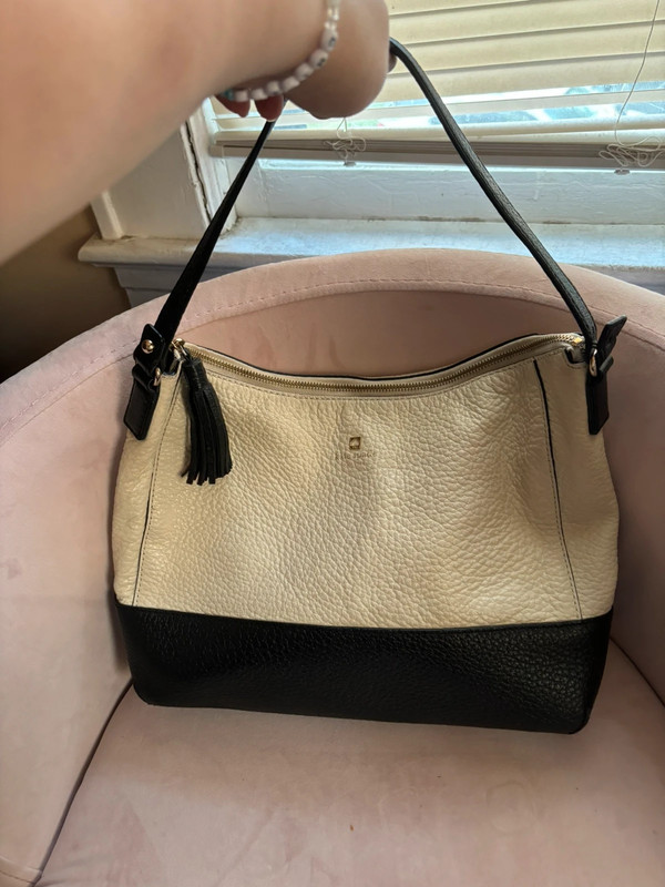 Kate spade black and cream purse sales