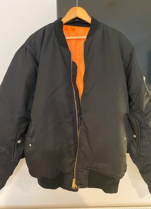Classic Black Bomber Jacket with Bright Orange Lining, condition: Very good, size: XXL, €25.00, €26.95 includes Buyer Protection
