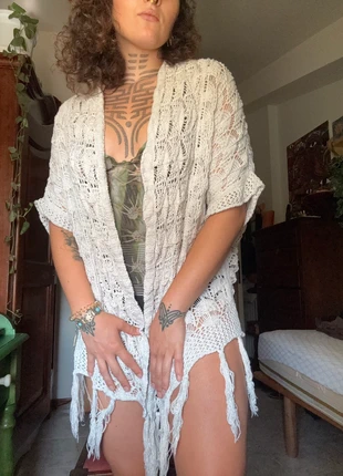 Kimono bianco, staat: Goed, maat: Universele maat, € 9,00, € 10,15 inclusief Kopersbescherming