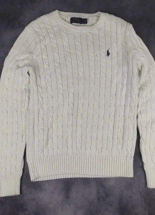 polo ralph lauren pull torsadé col rond blanc logo bleu femme taille M “86”, marque: Ralph Lauren, état: Très bon état, taille: M / 38 / 10, 64,00 €, 67,90 € Protection acheteurs (Pro) incluse