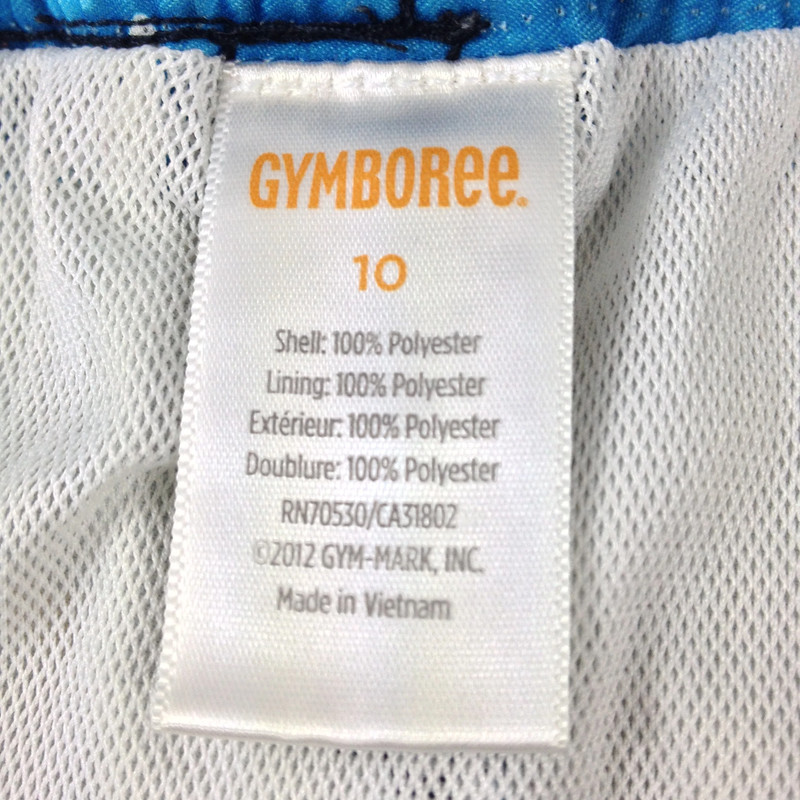 Gymboree Boys Youth Size 10 Swim Shorts Trunks Blue w/Sharks & Pocket 4