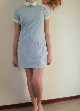 Vintage babyblauw jurkje met witte kraag, marca: Vintage, estado: Bueno, tamaño: M / 38 / 10, 8,00 €, 9,10 € Protección al comprador incluida