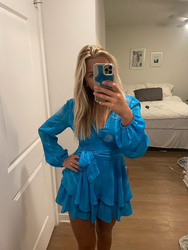 Blue romper dress