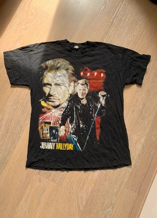 Vintage Johnny Hallyday « allumé le feu » printed rock Tee, merk: Vintage Dressing, staat: Heel goed, maat: XL, € 24,00, € 25,90 inclusief Kopersbescherming Pro