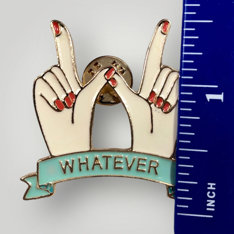 Enamel Lapel Pin “Whatever” Hand Sign 1.5” 4